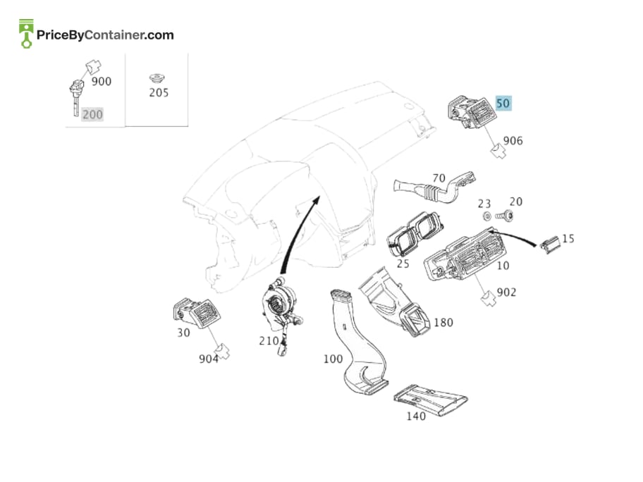 MERCEDES-BENZ 20483014548490 — MERCEDES BENZ GENUINE AIR VENT A20483014548490
