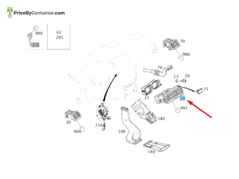 MERCEDES-BENZ 20483084549116 — MERCEDES BENZ GENUINE AIR VENT A20483084549116