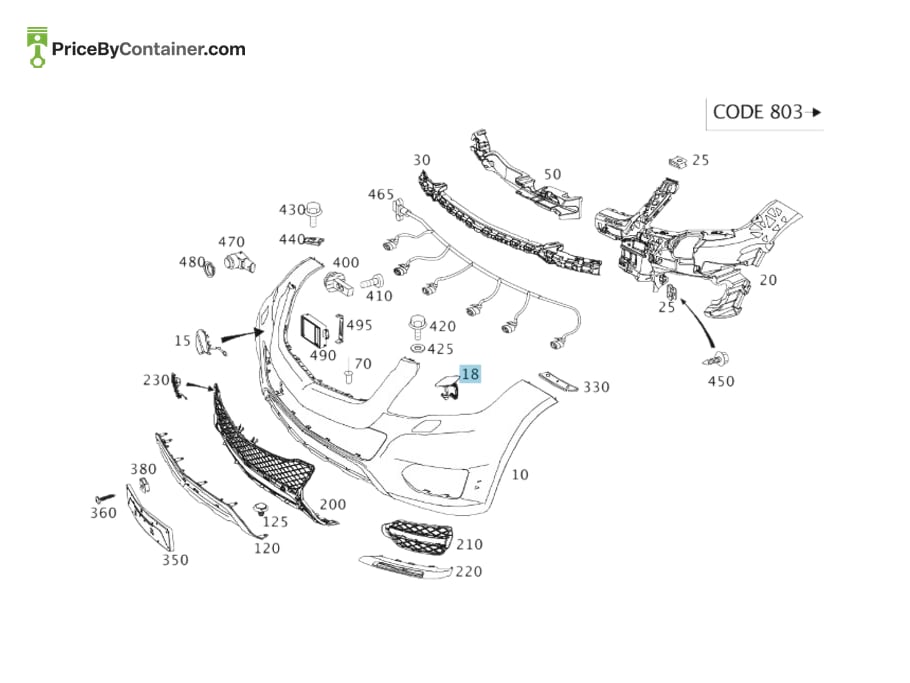 MERCEDES-BENZ 20486917089149 — MERCEDES BENZ GENUINE COVER HDLAMP CLEAN. SYS. A20486917089149