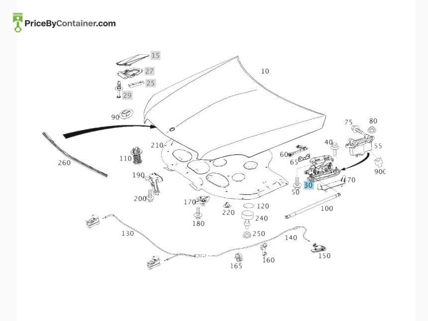 MERCEDES-BENZ 2048800228 — MERCEDES BENZ GENUINE HINGE A2048800228