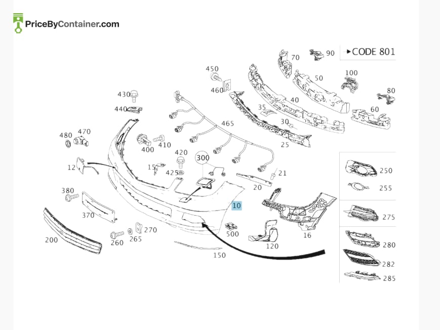 MERCEDES-BENZ 20488083479999 — MERCEDES BENZ GENUINE FRONT BUMPER 9999 A20488083479999