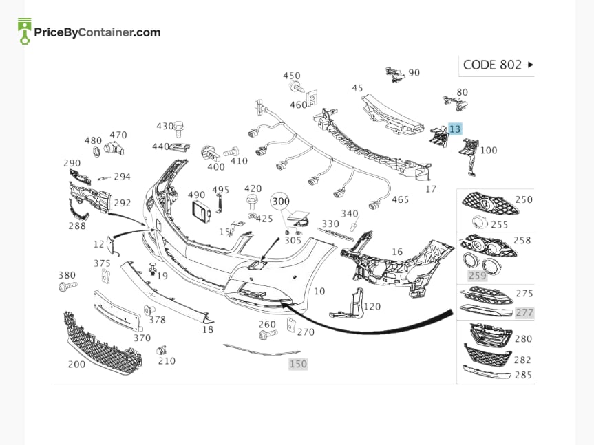 MERCEDES-BENZ 2048851416 — MERCEDES BENZ GENUINE REINFORCEMENT A2048851416