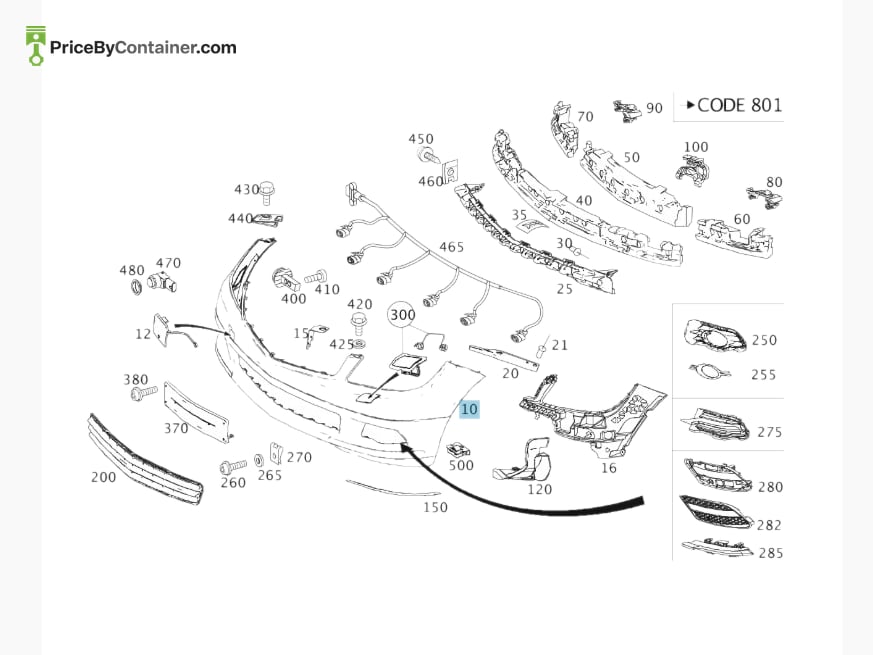 MERCEDES-BENZ 20488538259999 — MERCEDES BENZ GENUINE TRIM A20488538259999