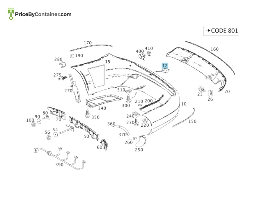 MERCEDES-BENZ 20488556239197 — MERCEDES BENZ GENUINE COVER TOWING EYE A20488556239197