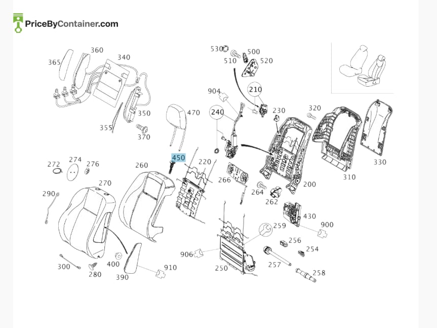 MERCEDES-BENZ 20497007413D70 — MERCEDES BENZ GENUINE GUIDE FOR HEAD RESTRAINT A20497007413D70