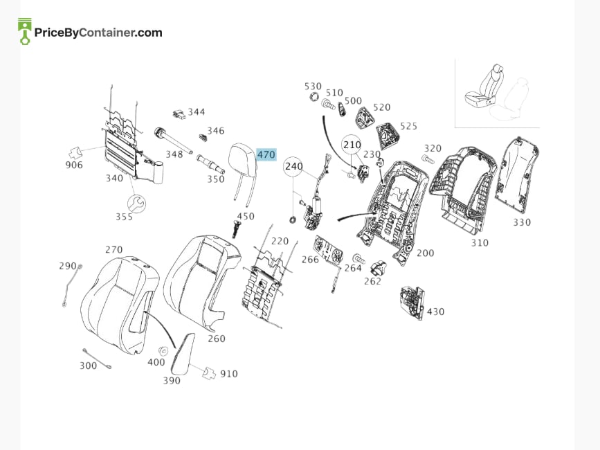 MERCEDES-BENZ 20497016808R66 — MERCEDES BENZ GENUINE HEAD RESTRAINT A20497016808R66