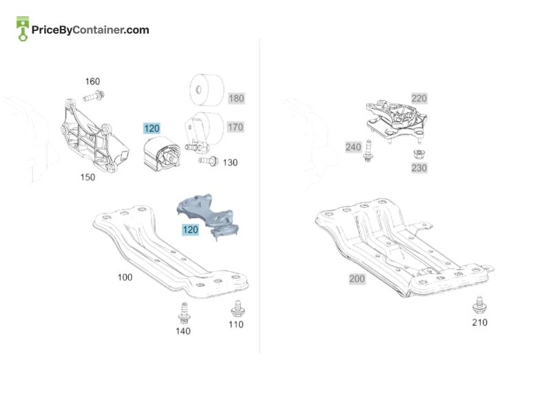 MERCEDES-BENZ 2052405700 — MERCEDES BENZ GENUINE GEAR MOUNTING*1722400500 A2052405700