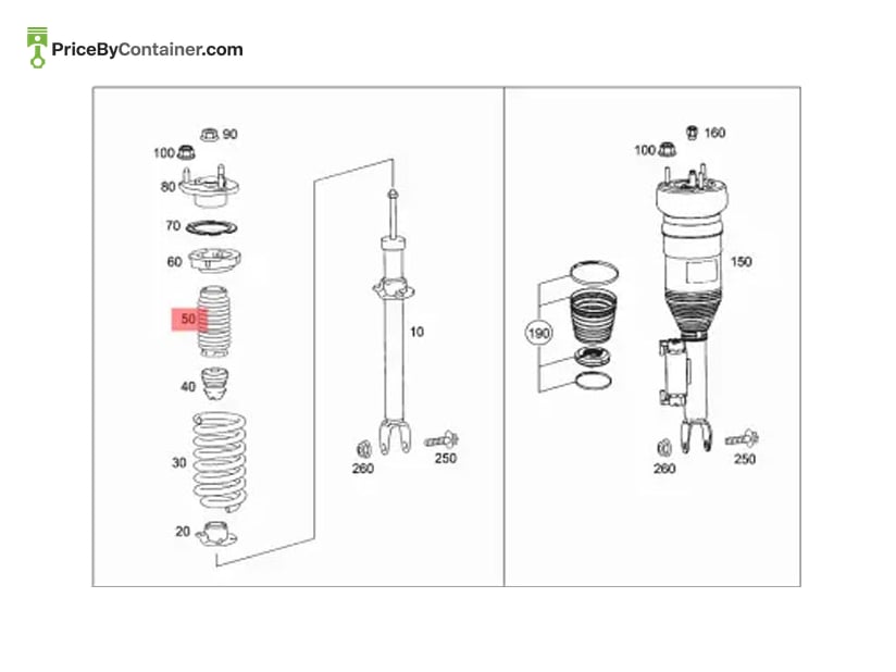 MERCEDES-BENZ 2053234900 — MERCEDES BENZ GENUINE ELASTOMERIC BOOT A2053234900