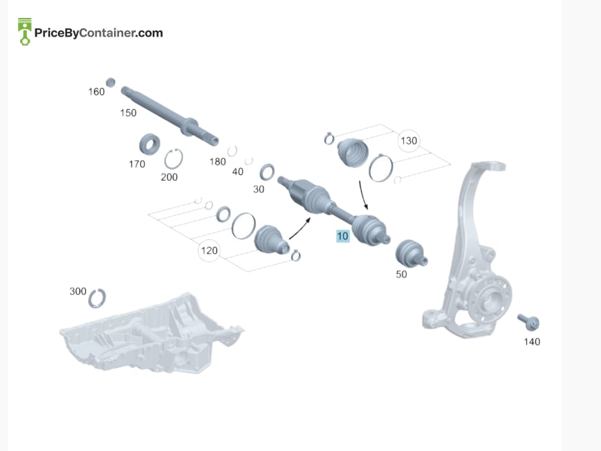 MERCEDES-BENZ 205330390680 — MERCEDES BENZ GENUINE DRIVE SHAFT A205330390680