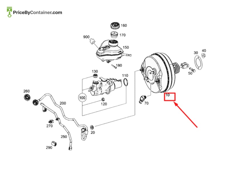 MERCEDES-BENZ 2054300430 — MERCEDES BENZ GENUINE BRAKE BOOSTER A2054300430