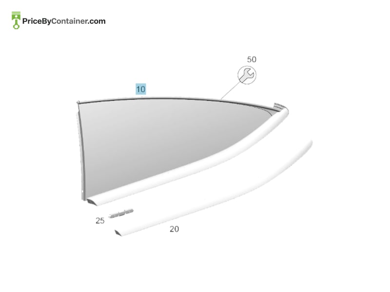 MERCEDES-BENZ 2056703012 — MERCEDES BENZ GENUINE SIDE WINDW RH A2056703012