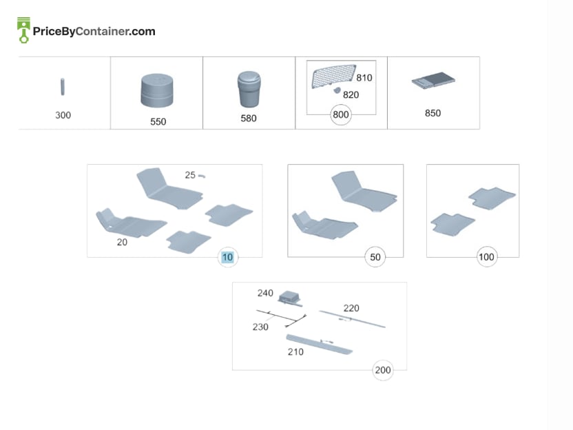 MERCEDES-BENZ 20568076059G63 — MERCEDES BENZ GENUINE FLOOR MATTS A20568076059G63