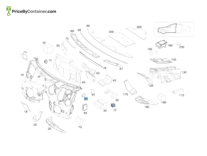 MERCEDES-BENZ 2056821500 — MERCEDES BENZ GENUINE DAMPENING SIDE WALL A2056821500