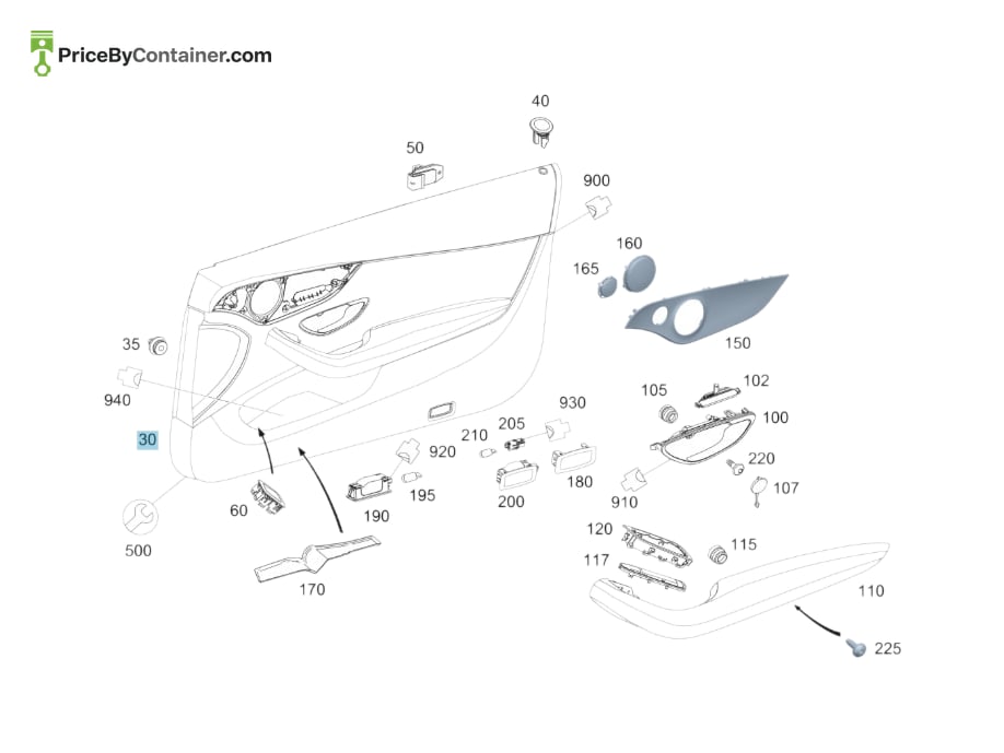 MERCEDES-BENZ 20572091319H15 — MERCEDES BENZ GENUINE DOOR TRIM A20572091319H15