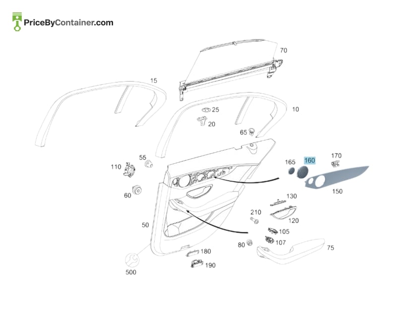MERCEDES-BENZ 2057271700642A77 — MERCEDES BENZ GENUINE COVERING PANEL|RIGHT/1668101015 A2057271700642A77