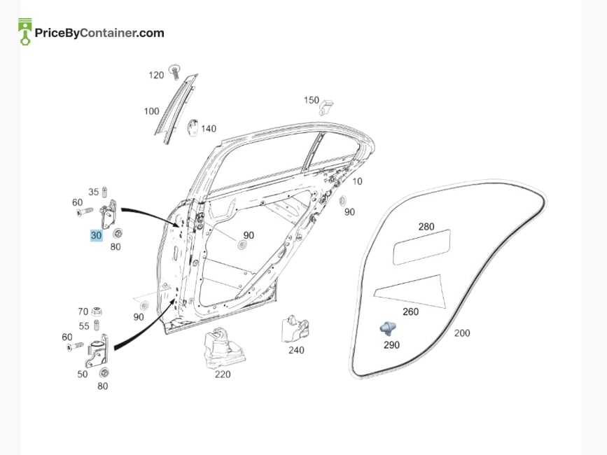 MERCEDES-BENZ 2057300137 — MERCEDES BENZ GENUINE HINGE A2057300137