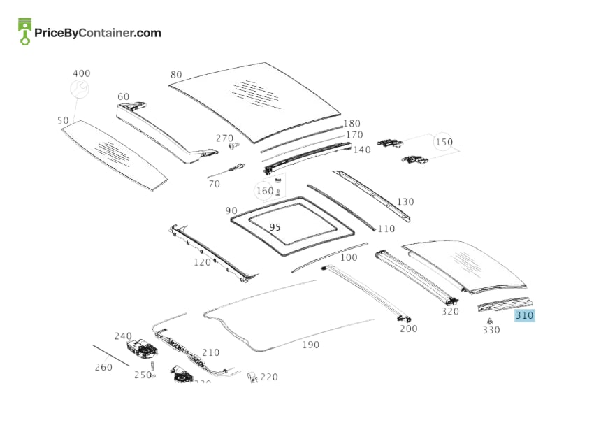 MERCEDES-BENZ 2057803400 — MERCEDES BENZ GENUINE GUIDE RAIL A2057803400