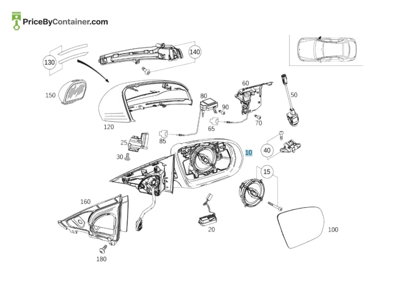 MERCEDES-BENZ 2058100400 — MERCEDES BENZ GENUINE MIRROR FRAME A2058100400