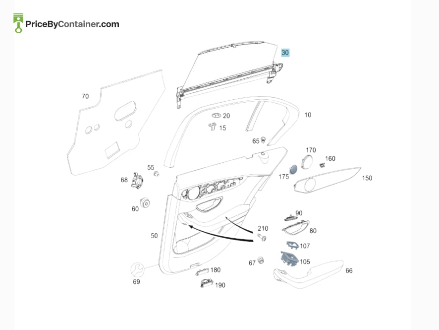 MERCEDES-BENZ 20581095049051 — MERCEDES BENZ GENUINE ROLLER SUNBLIND A20581095049051
