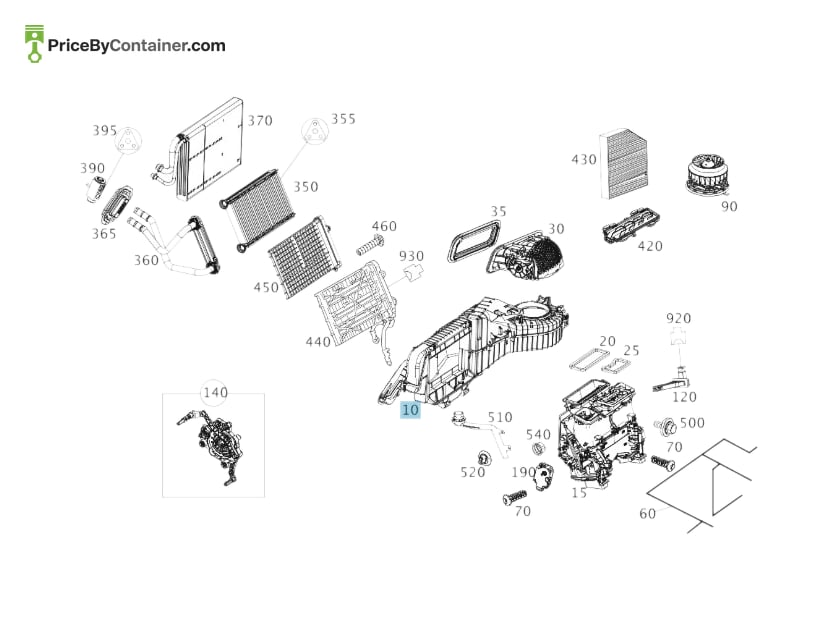 MERCEDES-BENZ 2058309304 — MERCEDES BENZ GENUINE EVAPORATOR HOUSING A2058309304