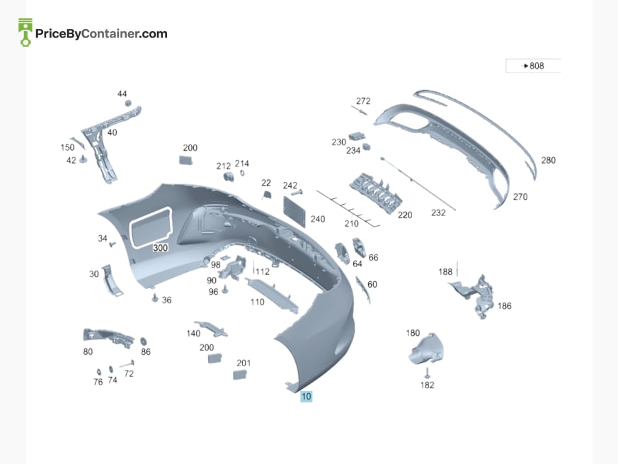 MERCEDES-BENZ 20588041069999 — MERCEDES BENZ GENUINE REAR BUMPER A20588041069999