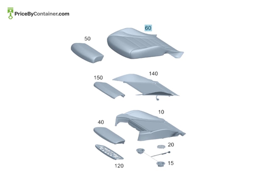 MERCEDES-BENZ 20591010468U78 — MERCEDES BENZ GENUINE COVER SEAT CUSHION A20591010468U78