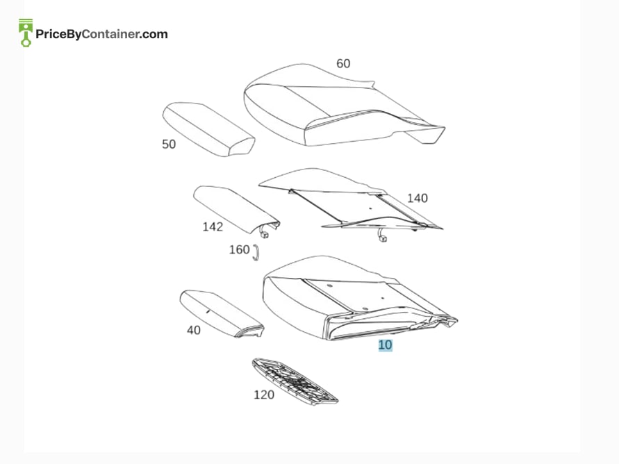 MERCEDES-BENZ 2059107916 — MERCEDES BENZ GENUINE PADDING SEAT CUSHION A2059107916
