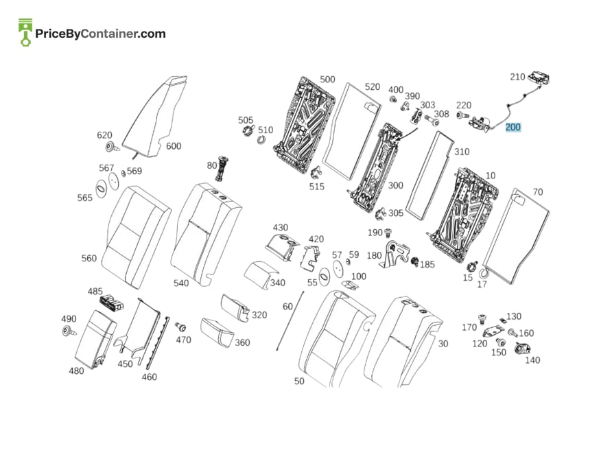 MERCEDES-BENZ 205920047664 — MERCEDES BENZ GENUINE SEAT LOCK A205920047664