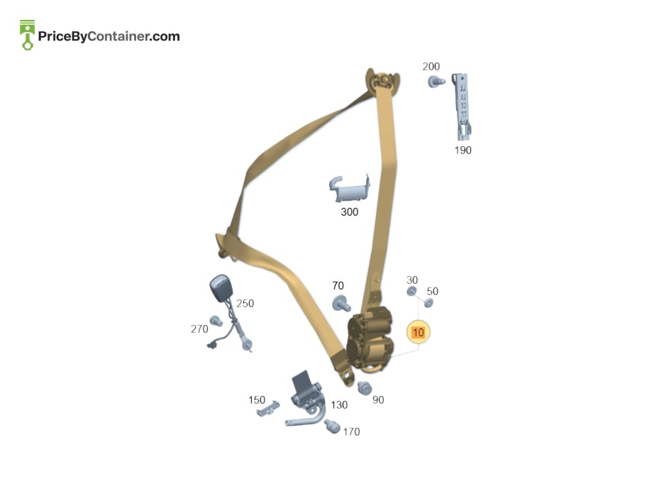 MERCEDES-BENZ 20686080029C94 — MERCEDES BENZ GENUINE FRT RH SEAT BELT A20686060029C94 A20686080029C94