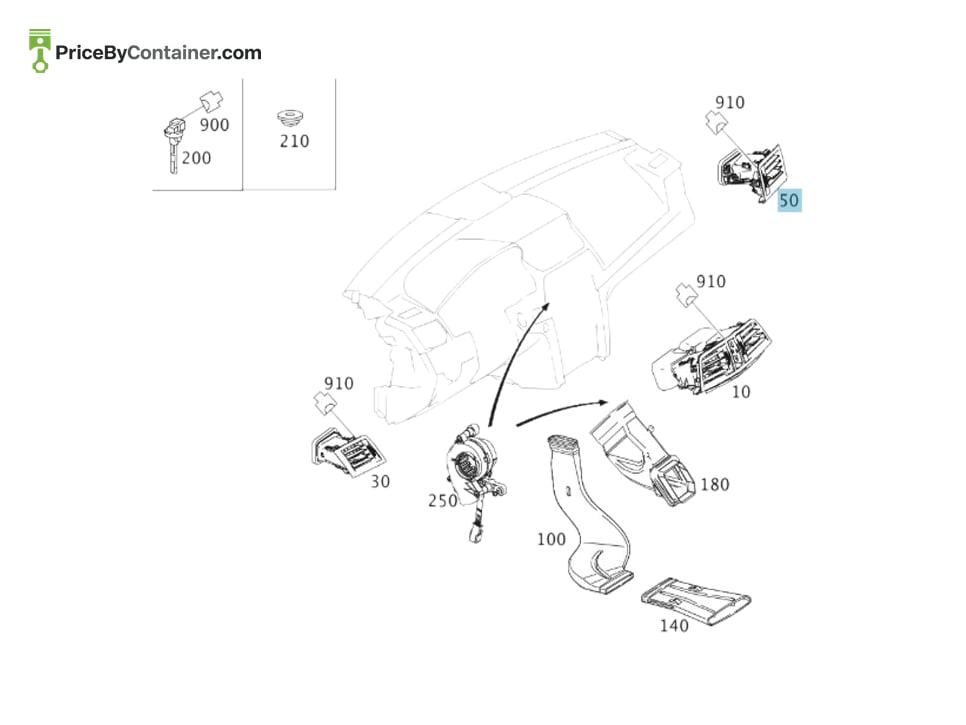 MERCEDES-BENZ 20783010549116 — MERCEDES BENZ GENUINE AC VENT A20783010549116