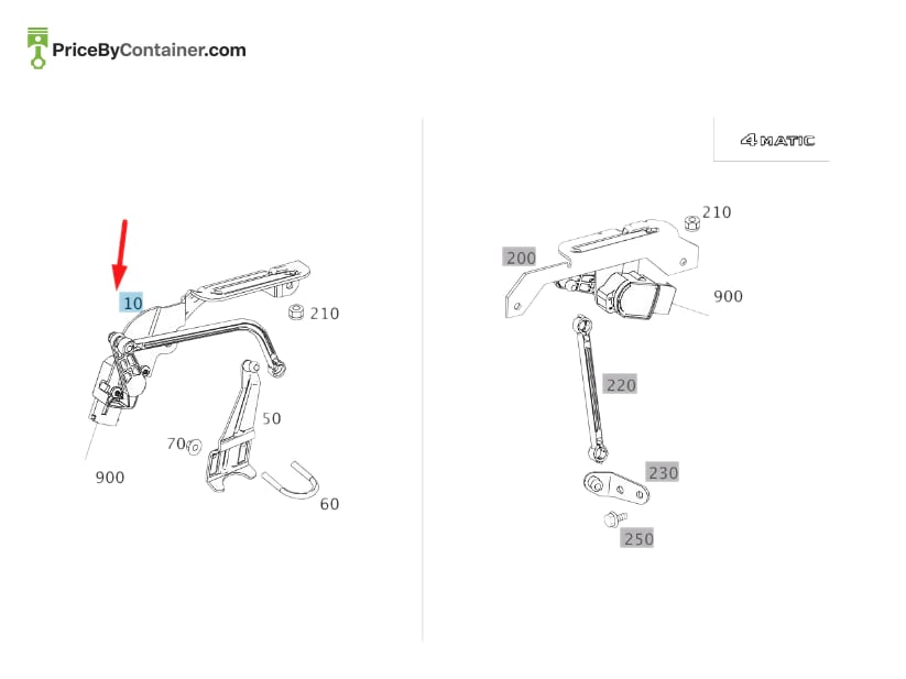 MERCEDES-BENZ 2079050003 — MERCEDES BENZ GENUINE TURNING ANGLE A2079050003