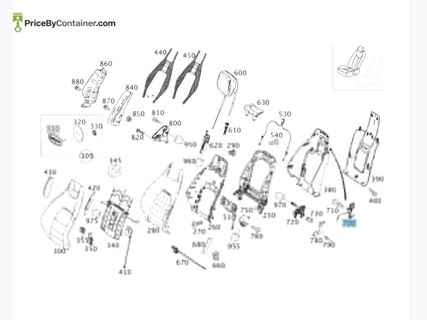 MERCEDES-BENZ 20791084067E94 — MERCEDES BENZ GENUINE LOCK FOR SEAT BACKREST A20791084067E94
