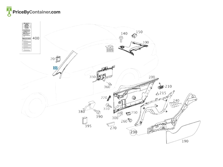 MERCEDES-BENZ 20969002257F91 — MERCEDES BENZ GENUINE TRIM A20969002257F91