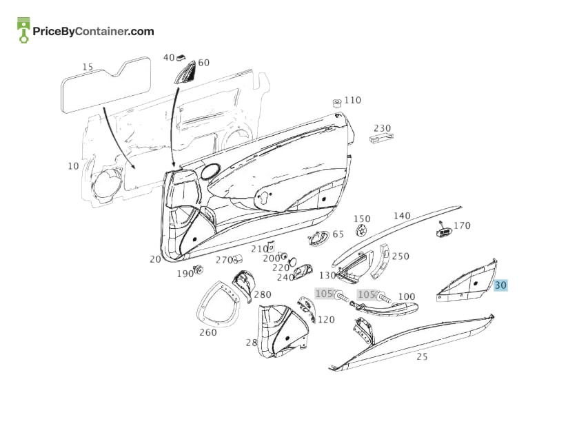 MERCEDES-BENZ 20972703889B51 — MERCEDES BENZ GENUINE COVER A20972703889B51
