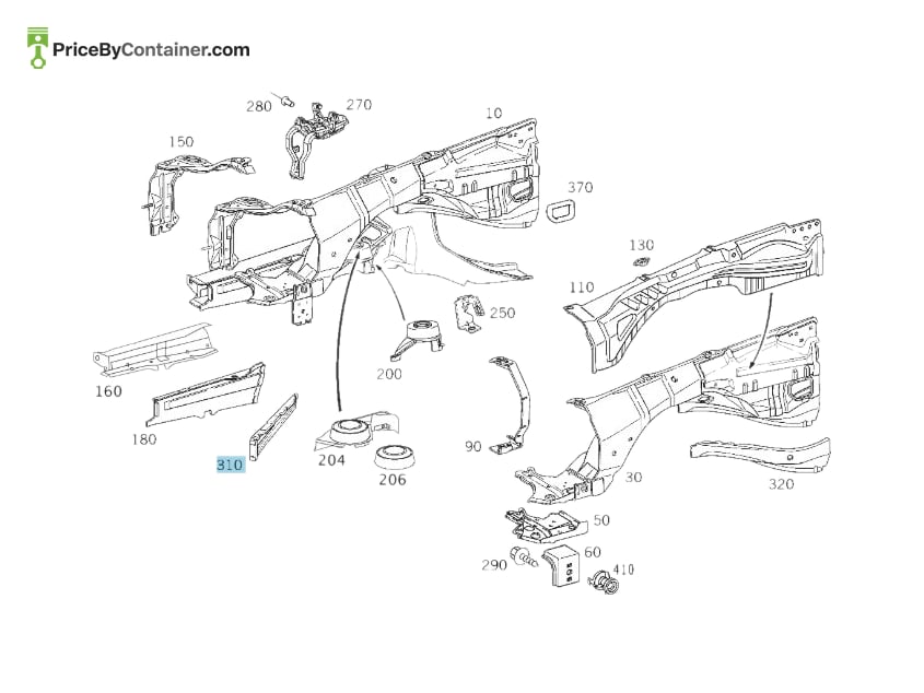 MERCEDES-BENZ 2106267916 — MERCEDES BENZ GENUINE REINFORCEMENT A2106267916
