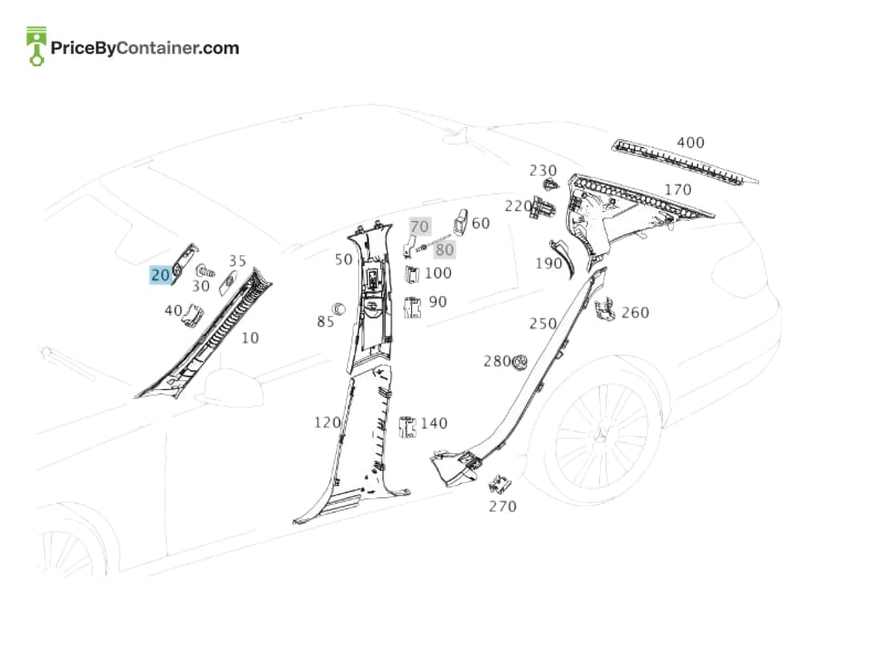 MERCEDES-BENZ 21269504308N96 — MERCEDES BENZ GENUINE AIR BAG COVER A21269504308N96