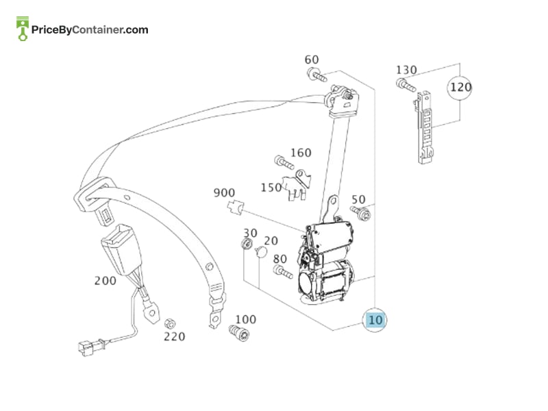 MERCEDES-BENZ 21286008869C94 — MERCEDES BENZ GENUINE SEAT BELT A21286008869C94