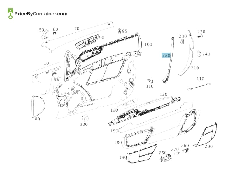 MERCEDES-BENZ 2167280621 — MERCEDES BENZ GENUINE COVER MOLDLING A2167280621