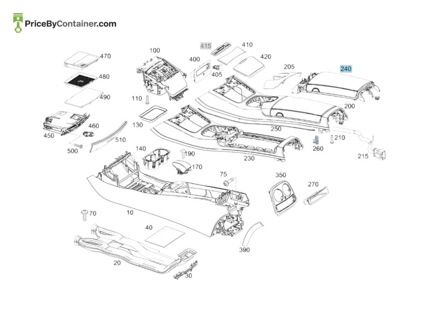 MERCEDES-BENZ 22268018969E38 — MERCEDES BENZ GENUINE COVER ARMREST A22268018969E38