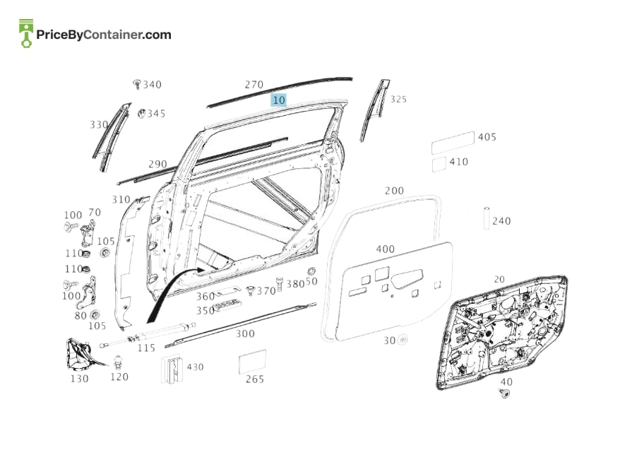 MERCEDES-BENZ 2227300405 — MERCEDES BENZ GENUINE REAR DOOR A2227300405