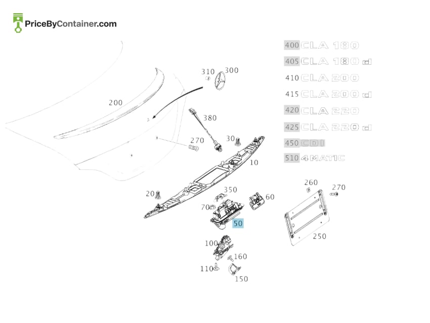 MERCEDES-BENZ 2227500893 — MERCEDES BENZ GENUINE RELEASE HANDLE A2227500893