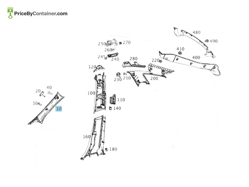 MERCEDES-BENZ 29269002257N72 — MERCEDES BENZ GENUINE TRIM A-PILLAR A29269002257N72
