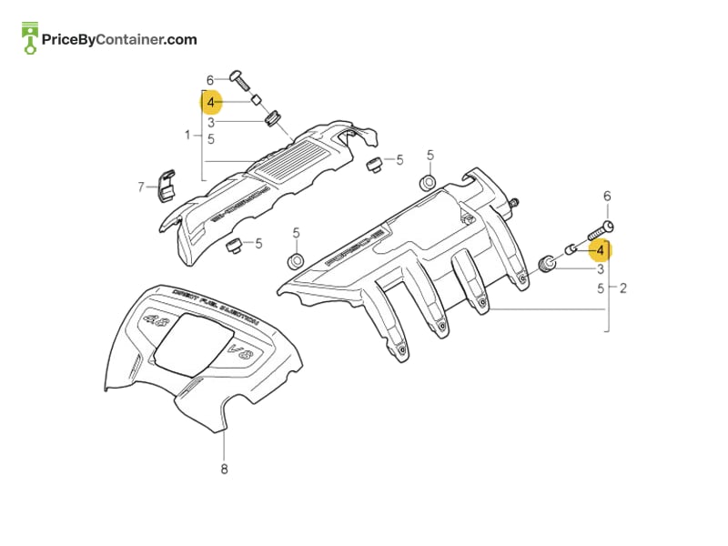 PORSCHE 7L5103825A — PORSCHE GENUINE SLEEVE 7L5103825A