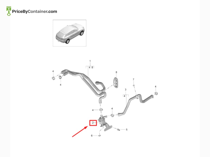 PORSCHE 8R0819025J — PORSCHE GENUINE ADDITIONAL WATER PUMP 8R0819025J