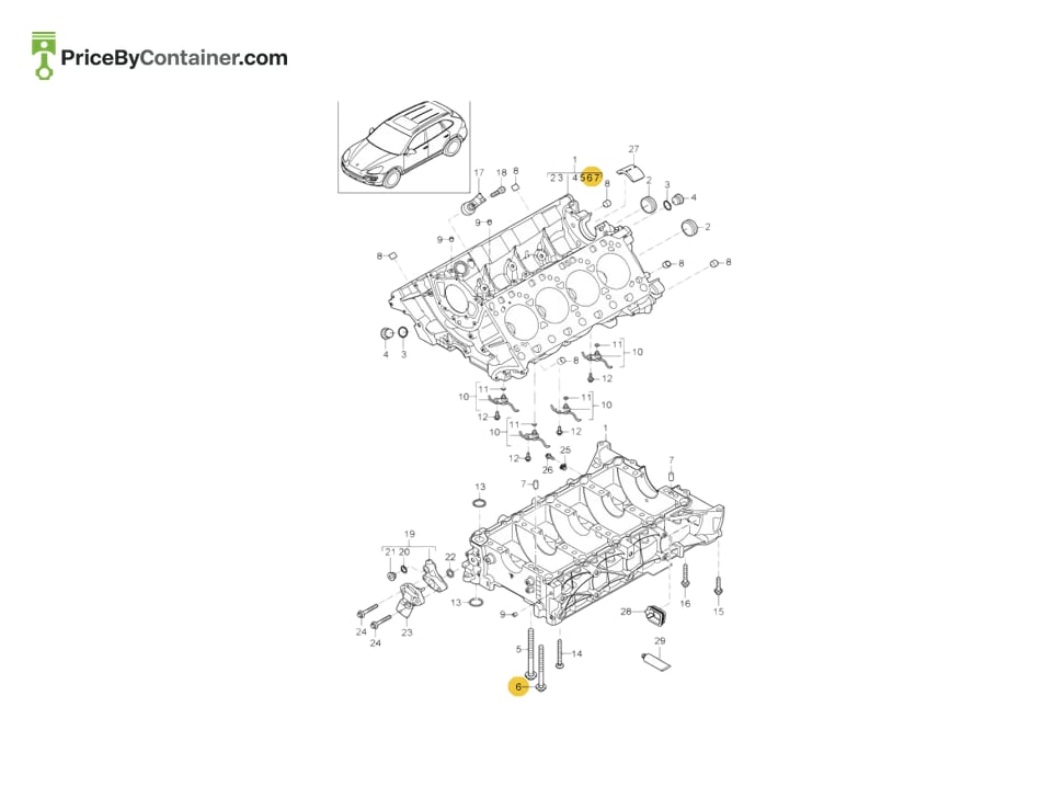 PORSCHE 94810119101 — PORSCHE GENUINE HEXAGON HEAD BOLT 94810119101