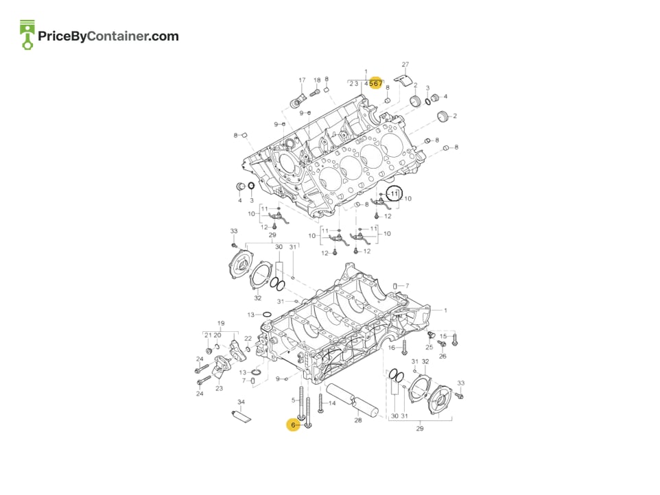PORSCHE 94810119141 — PORSCHE GENUINE HEXAGON HEAD BOLT 94810119141