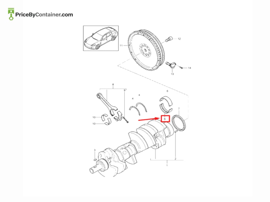 PORSCHE 94810124108 — PORSCHE GENUINE CRANKSHAFT BEARING SHELL 94810124108