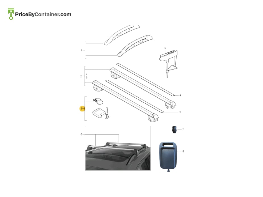 PORSCHE 95504400044 — PORSCHE GENUINE Assembly kit for Cross mem 95504400044
