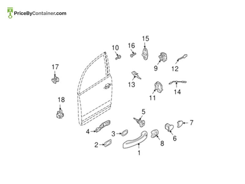 PORSCHE 95553103000G2X — PORSCHE GENUINE DOOR HANDLE FR 95553103000G2X