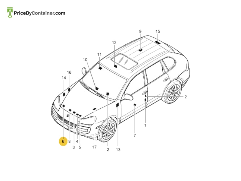 PORSCHE 95570114100 — PORSCHE GENUINE STICKER-AC 95570114100